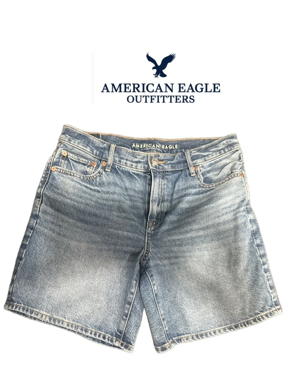 American Eagle Outfitters blue high-rise denim shorts - Picture 1 of 11